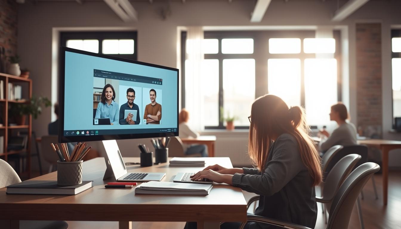 Student using a study guide to organize academic notes